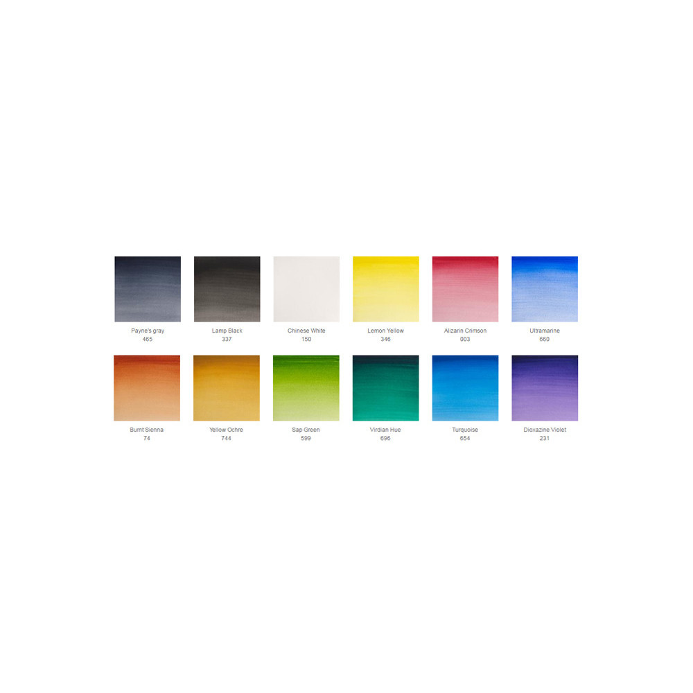 Zestaw farb akwarelowych Cotman - Winsor & Newton - 12 kolorów