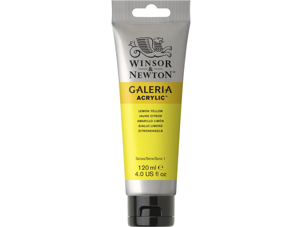 Farba akrylowa Galeria - Winsor & Newton - Lemon Yellow, 120 ml