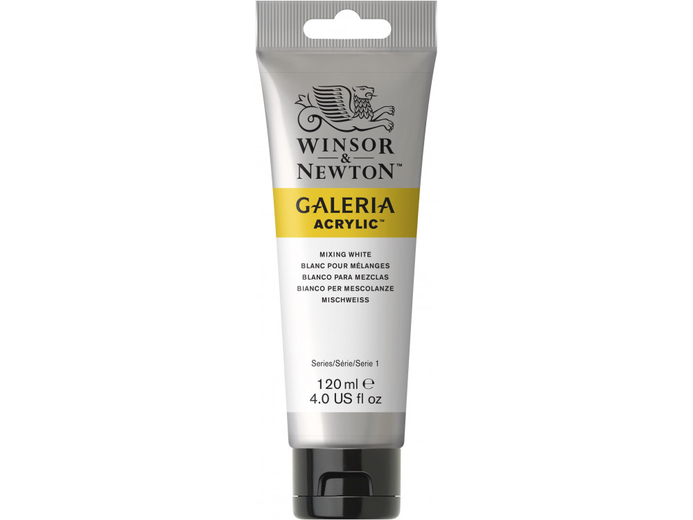 Farba akrylowa Galeria - Winsor & Newton - Mixing White, 120 ml