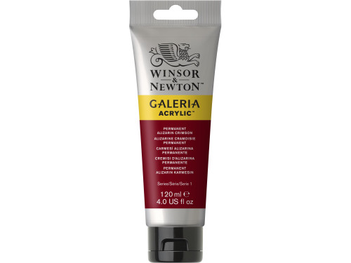 Farba akrylowa Galeria - Winsor & Newton - Permanent Alizarin Crimson, 120 ml