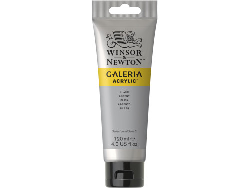 Farba akrylowa Galeria - Winsor & Newton - Silver, 120 ml