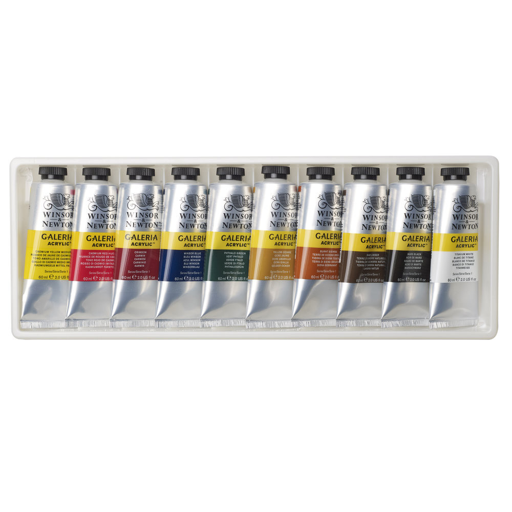 Zestaw farb akrylowych Galeria - Winsor & Newton - 10 kolorów x 60 ml
