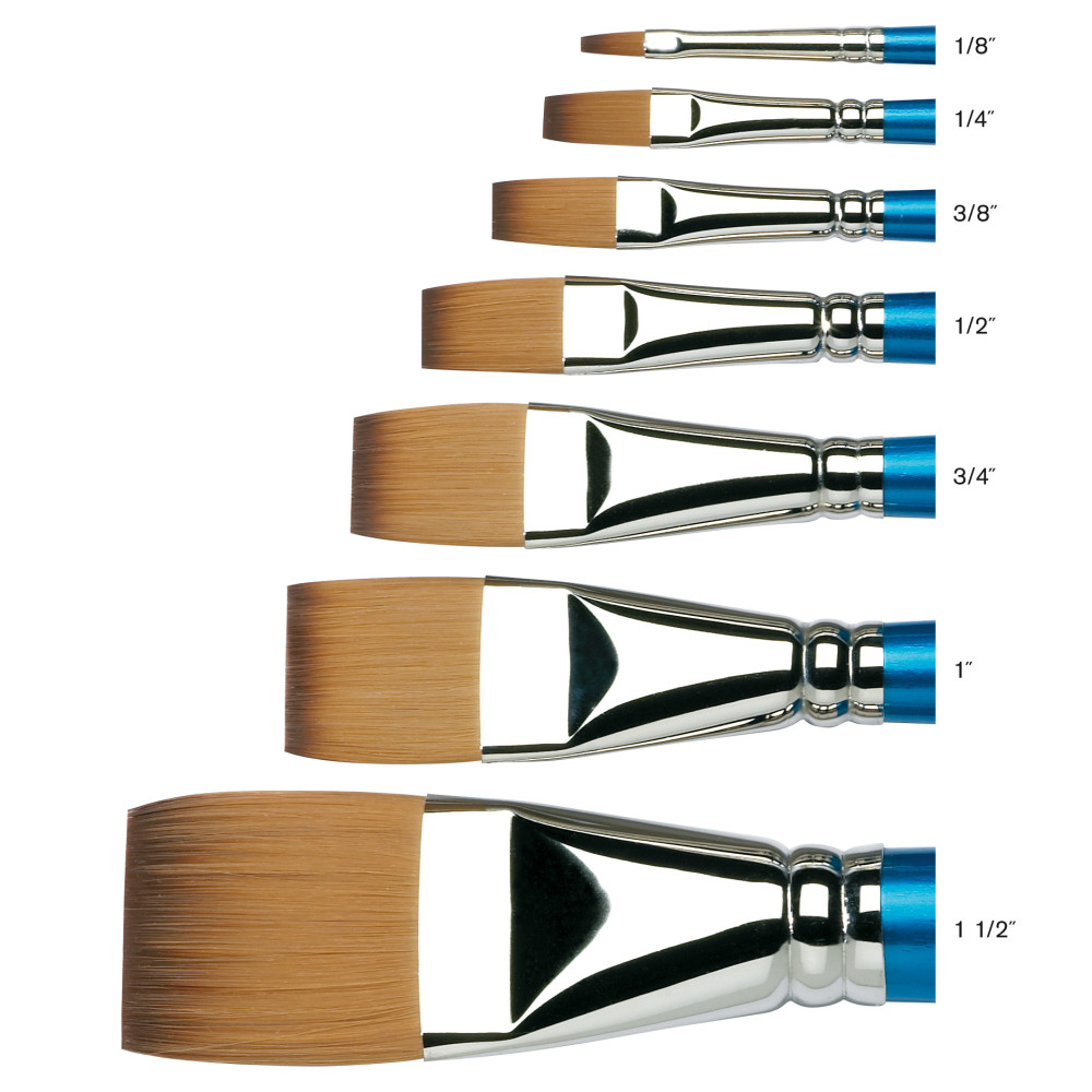 Flat, synthetic Cotman brush, series 666 - Winsor & Newton - short handle, size 3/8