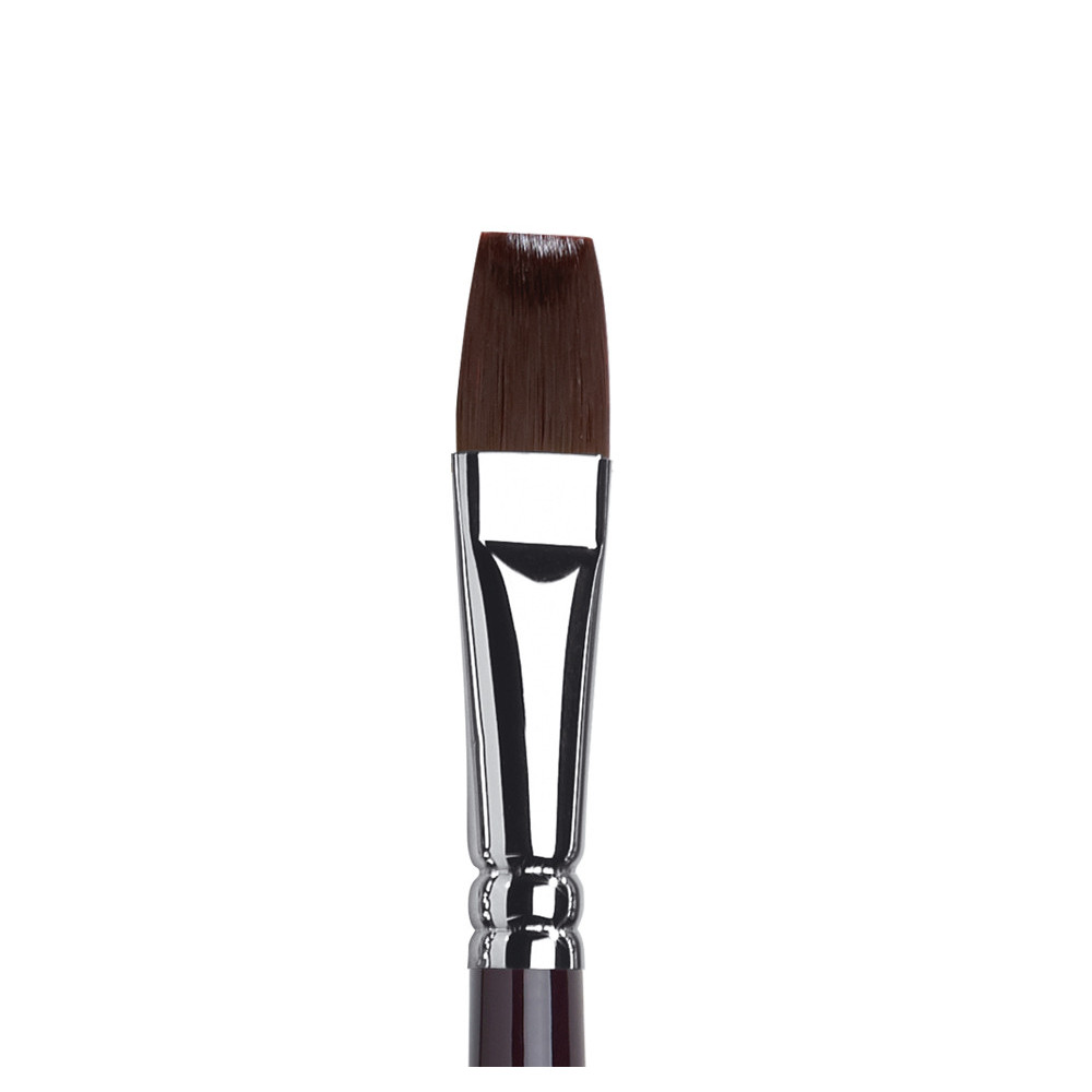Flat, synthetic One Stroke Galeria brush - Winsor & Newton - short handle, 12 mm