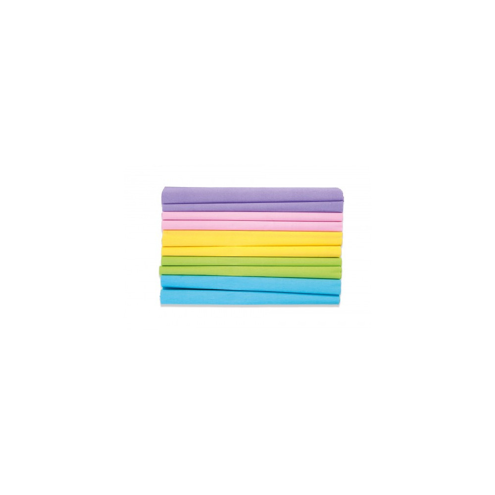 Bibuła marszczona pastelowa - Happy Color - 5 kolorów, 10 szt.