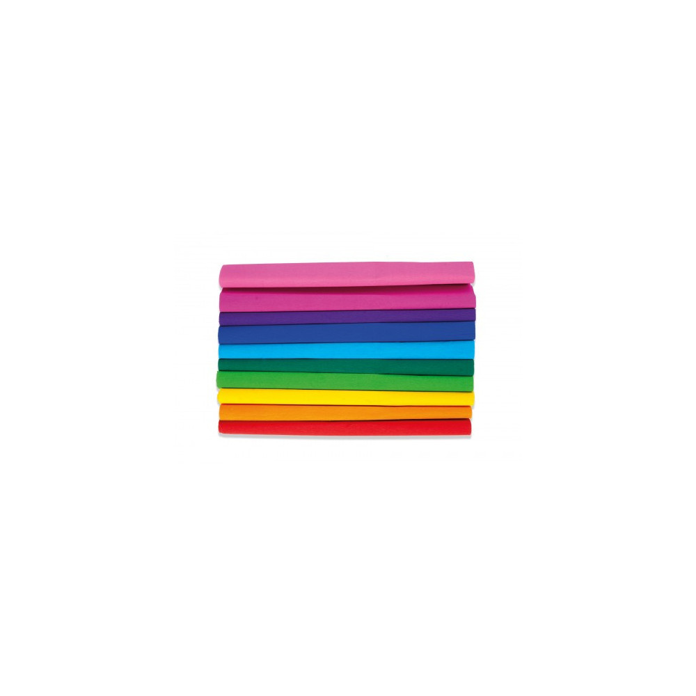 Bibuła marszczona tęczowa - Happy Color - 10 kolorów, 10 szt.
