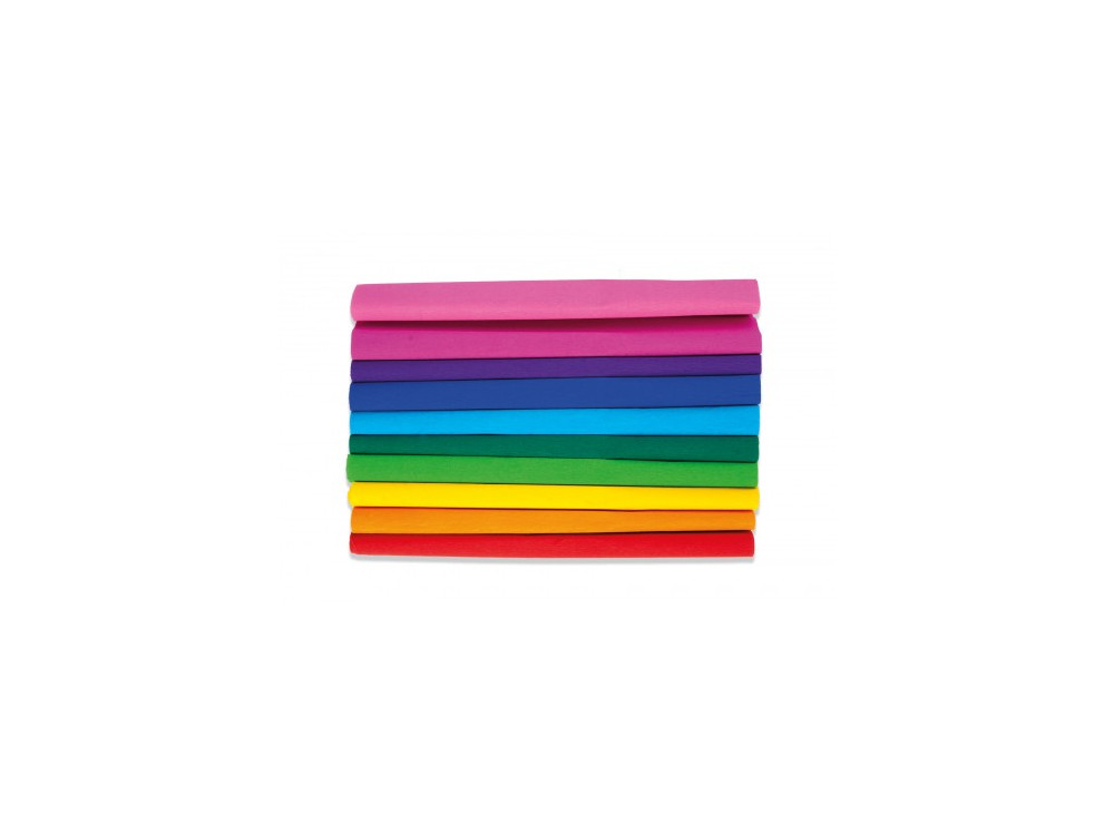Bibuła marszczona tęczowa - Happy Color - 10 kolorów, 10 szt.