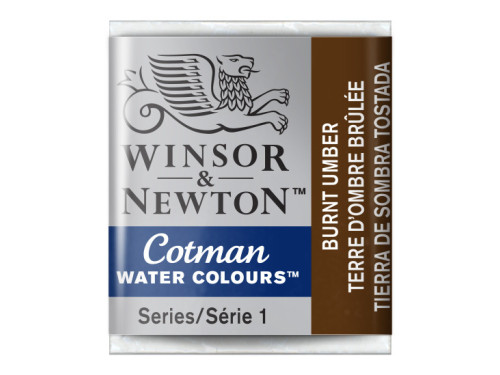 Cotman watercolor paint - Winsor & Newton - Burnt Umber, half pan