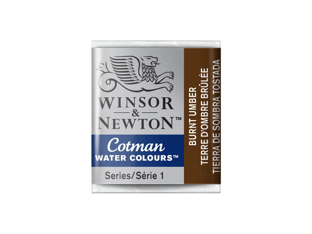 Cotman watercolor paint - Winsor & Newton - Burnt Umber, half pan