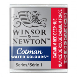 Cotman watercolor paint - Winsor & Newton - Cadmium Red Deep Hue, half pan