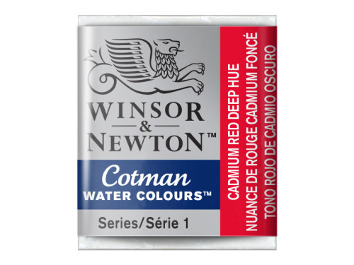 Cotman watercolor paint - Winsor & Newton - Cadmium Red Deep Hue, half pan