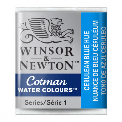Cotman watercolor paint - Winsor & Newton - Cerulean Blue Hue, half pan