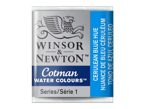 Cotman watercolor paint - Winsor & Newton - Cerulean Blue Hue, half pan