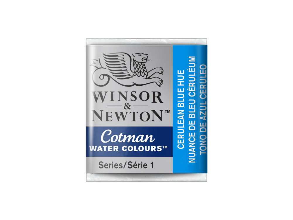 Cotman watercolor paint - Winsor & Newton - Cerulean Blue Hue, half pan