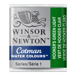 Cotman watercolor paint - Winsor & Newton - Hooker's Green Light, half pan