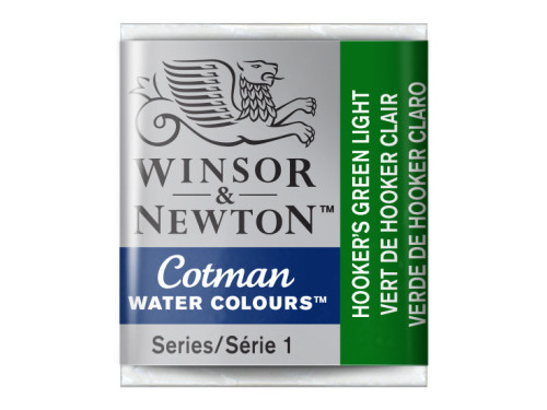 Farba akwarelowa Cotman - Winsor & Newton - Hooker's Green Light, półkostka