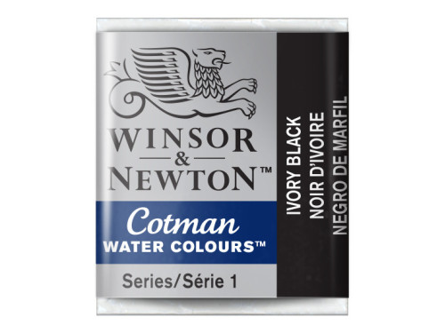 Farba akwarelowa Cotman - Winsor & Newton - Ivory Black, półkostka