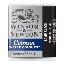 Cotman watercolor paint - Winsor & Newton - Lamp Black, half pan