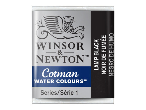 Cotman watercolor paint - Winsor & Newton - Lamp Black, half pan