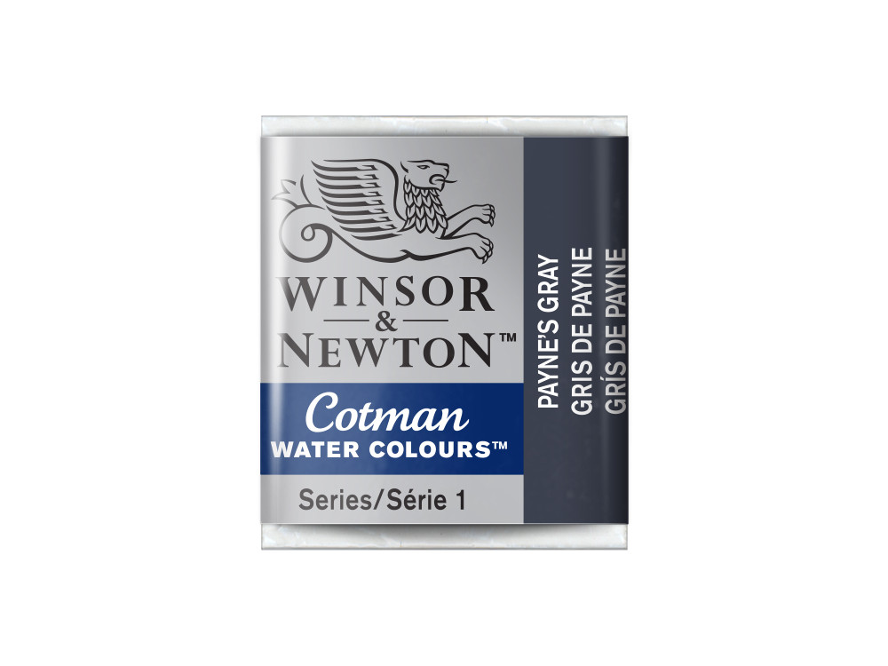 Cotman watercolor paint - Winsor & Newton - Payne's Grey, half pan