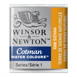 Cotman watercolor paint - Winsor & Newton - Raw Sienna, half pan