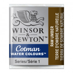 Cotman watercolor paint - Winsor & Newton - Raw Umber, half pan
