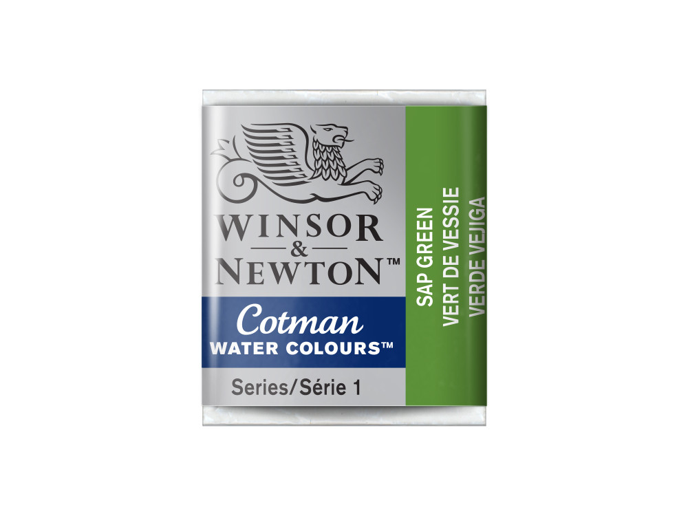 Cotman watercolor paint - Winsor & Newton - Sap Green, half pan
