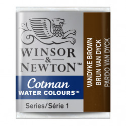 Cotman watercolor paint - Winsor & Newton - Vandyke Brown, half pan