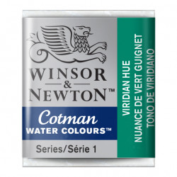 Cotman watercolor paint - Winsor & Newton - Viridian Hue, half pan