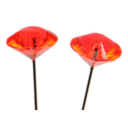 Diamante Head Pins 64 mm Red