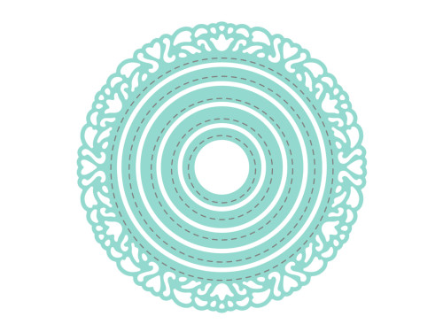 Cutting die set - DpCraft - circles with ornament, 5 pcs.