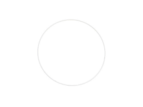 Metal hoop, base for garlands, wreaths and dream catchers - white, dia. 18 cm