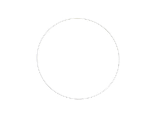 Metal hoop, base for garlands, wreaths and dream catchers - white, dia. 22 cm