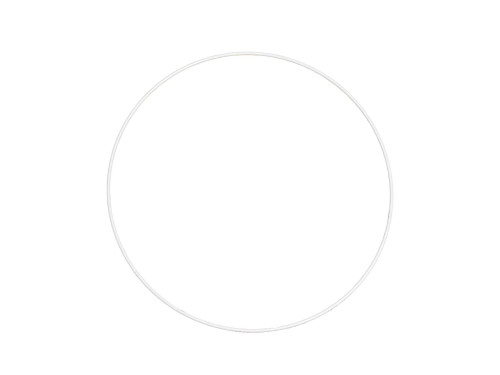 Metal hoop, base for garlands, wreaths and dream catchers - white, dia. 25 cm