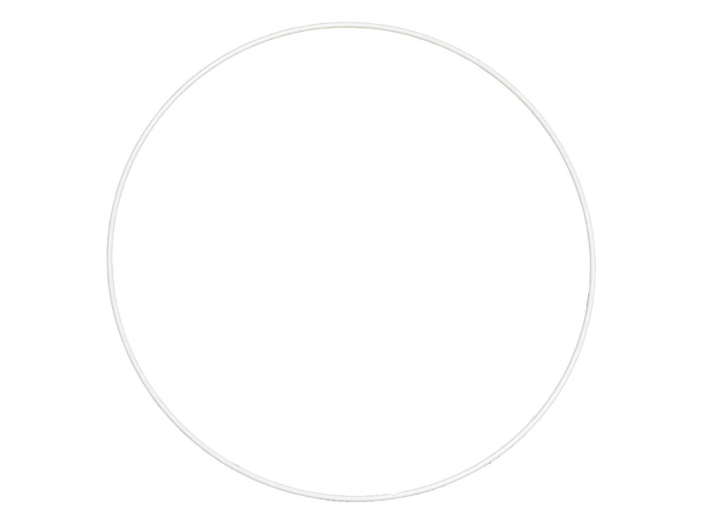 Metal hoop, base for garlands, wreaths and dream catchers - white, dia. 40 cm