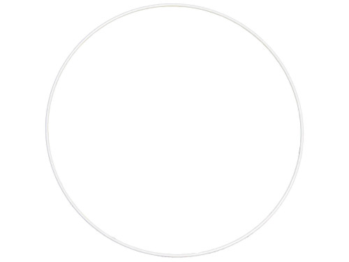 Metal hoop, base for garlands, wreaths and dream catchers - white, dia. 50 cm