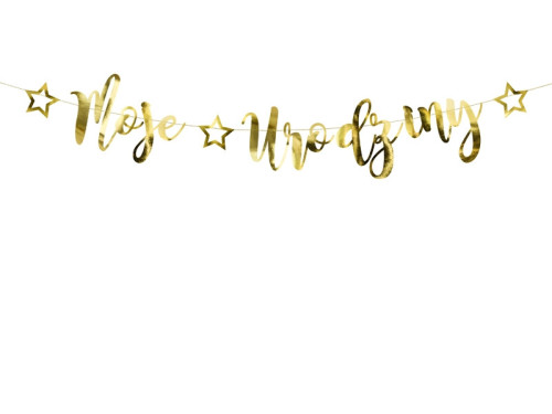 My birthday banner - gold, 16,5 x 90 cm