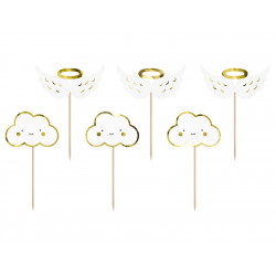 Decorations for muffins Clouds and Wings - 6 pc, 12.5 cm