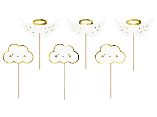 Decorations for muffins Clouds and Wings - 6 pc, 12.5 cm