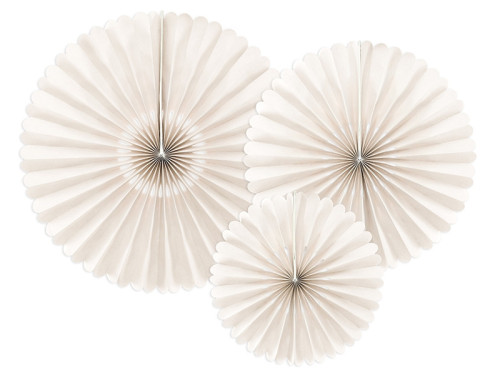 Decorative rosettes - cream, 3 pc.