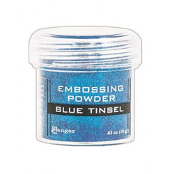 Puder do embossingu - Ranger - blue tinsel, niebieski brokatowy, 18 g