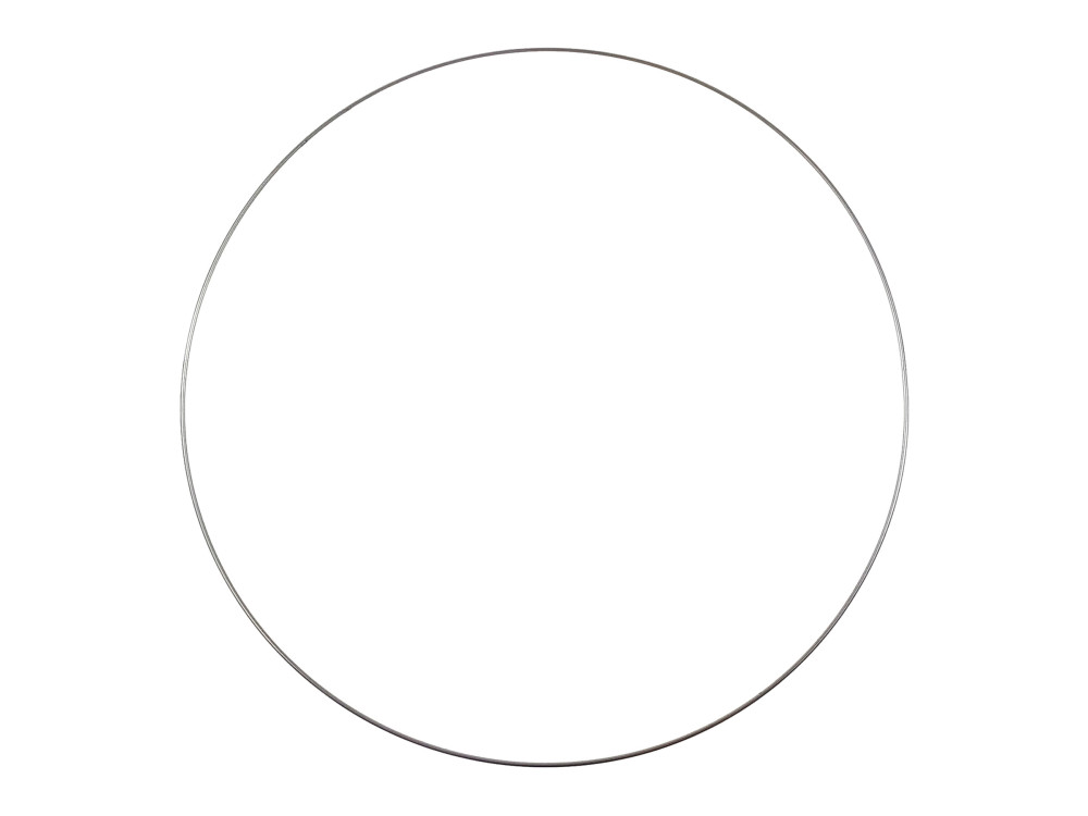Metal hoop, base for garlands, wreaths and dream catchers - silver, dia. 40 cm