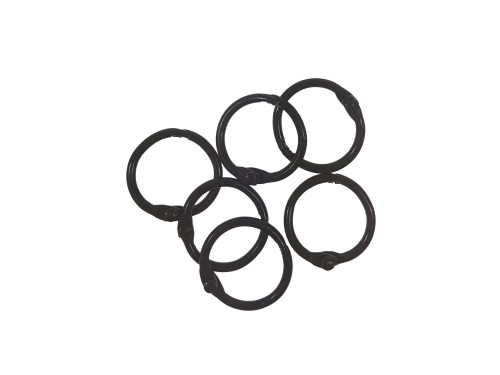 Kółka do albumów metalowe, zamykane - Simply Crafting - czarne, 14 mm, 6 szt.