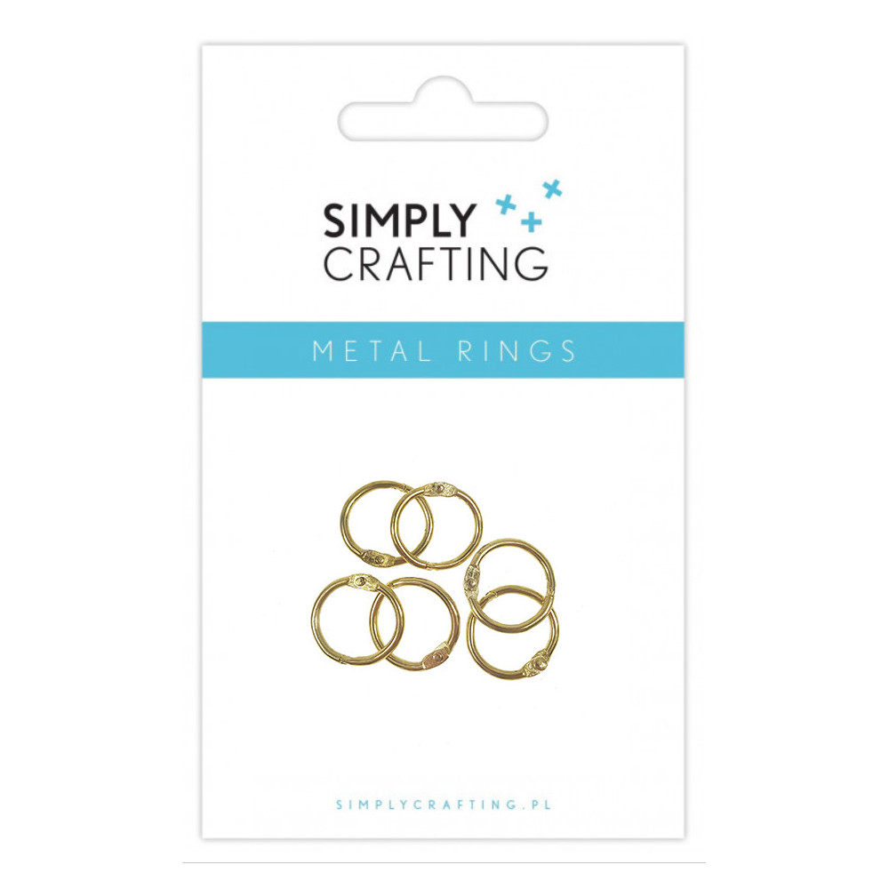 Metal rings - Simply Crafting - gold, 14 mm, 6 pcs.