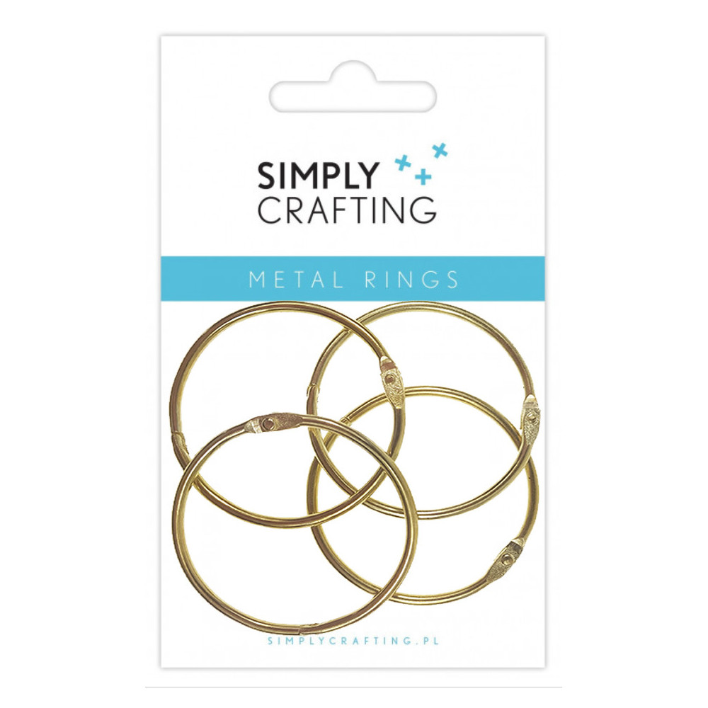 Metal rings - Simply Crafting - gold, 50 mm, 4 pcs.