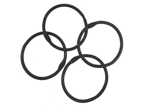 Kółka do albumów metalowe, zamykane - Simply Crafting - czarne, 38 mm, 4 szt.