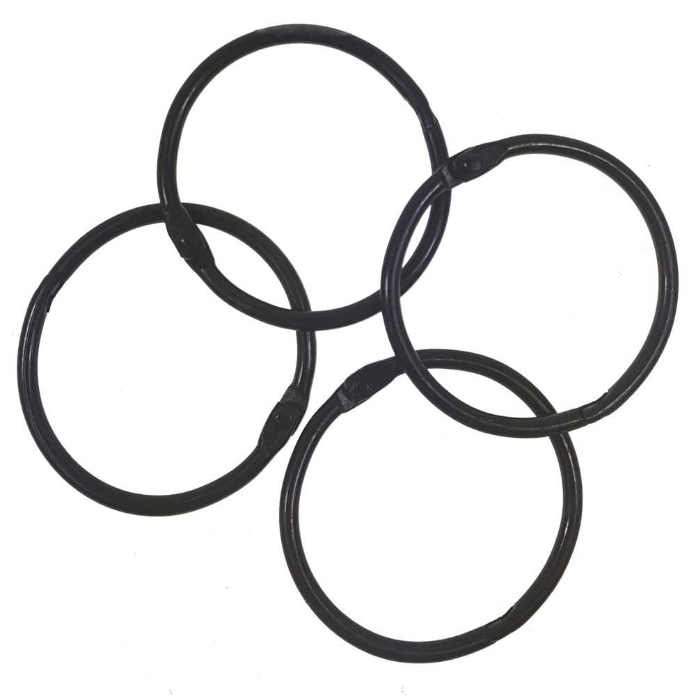 Metal rings - Simply Crafting - black, 38 mm, 4 pcs.