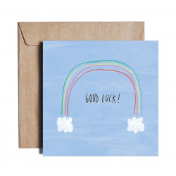 Greeting card - Pieskot - Good luck raindbow, 14,5 x 14,5 cm