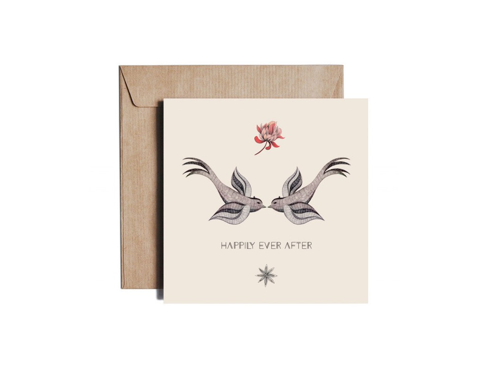 Greeting card - Pieskot - Happily ever after, 14,5 x 14,5 cm