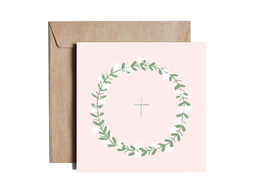 Greeting card - Pieskot - First comunion, 14,5 x 14,5 cm